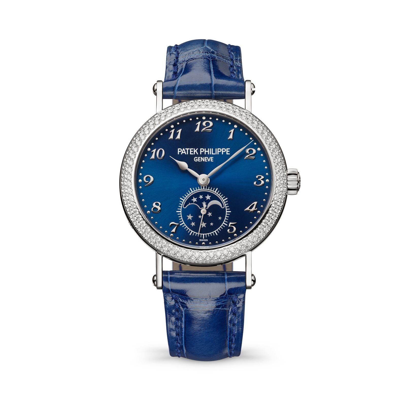Patek Philippe 7121/200G-001 : Moonphase 7121 White Gold - Diamond / Blue