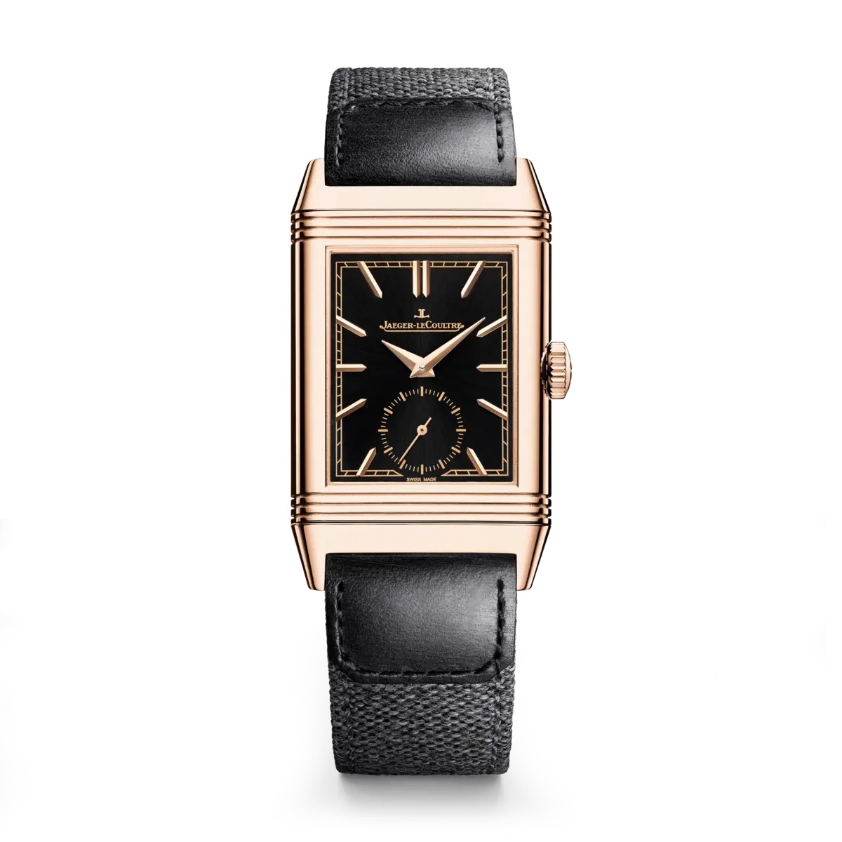 Jaeger-LeCoultre 713257J : Reverso Tribute Small Seconds Pink Gold / Black / Fagliano