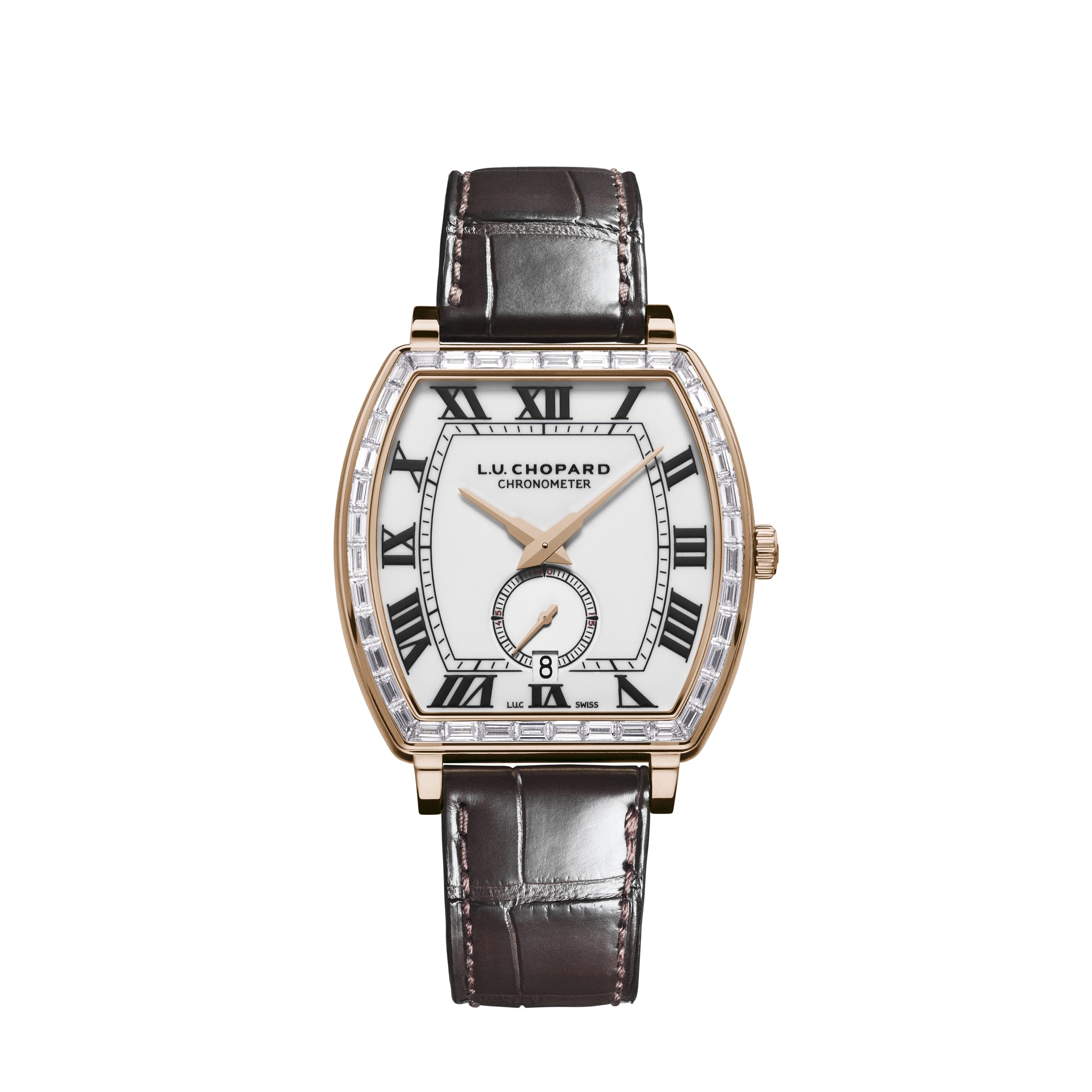 Chopard 72296-5001 : L.U.C. Heritage Grand Crux Rose Gold - Baguette / White