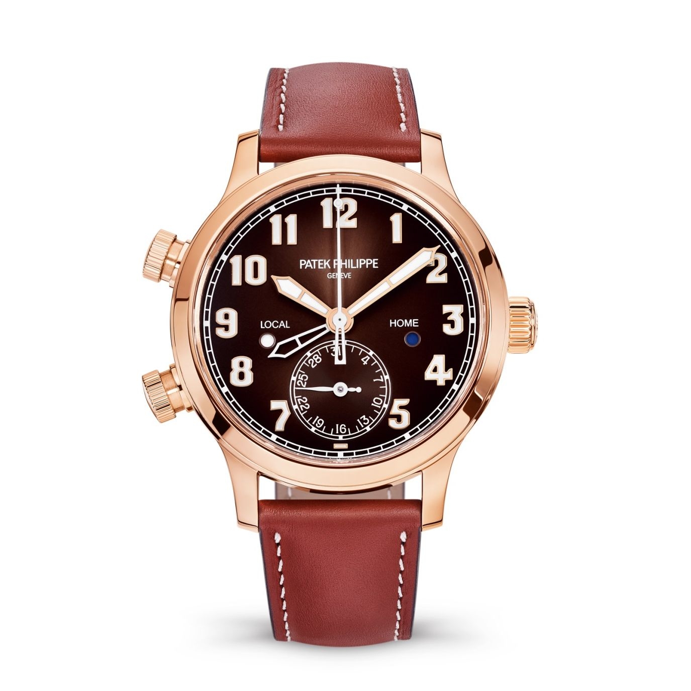 Patek Philippe 7234R-001 : Calatrava Pilot Travel Time 7234 Rose Gold / Brown