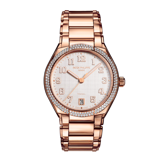 Patek Philippe 7300/1200R-010 T : Twenty-4 Automatic Tiffany Rose Gold / Diamond / Shantung Silk