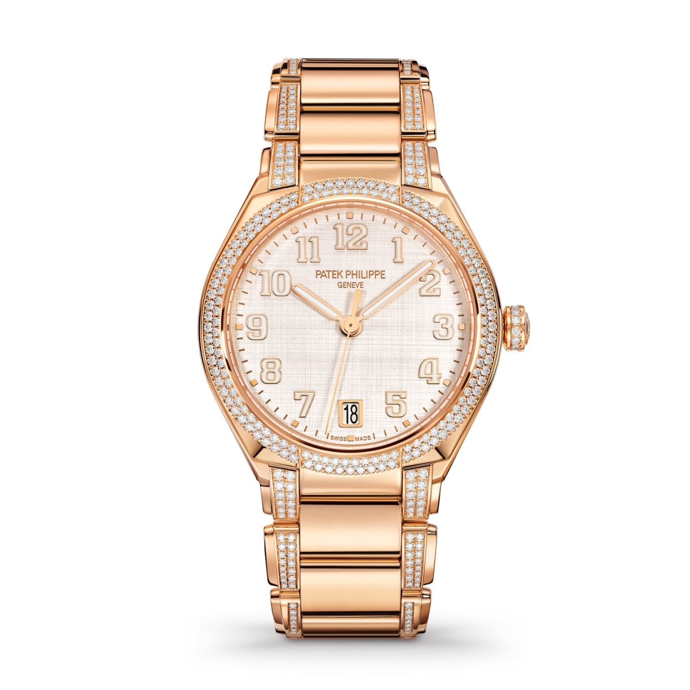 Patek Philippe 7300/1201R-001 : Twenty-4 Automatic Rose Gold / Diamond / Shantung Silk