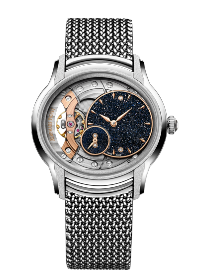 Audemars Piguet 77244BC.GG.1272BC.01 : Millenary Hand-wound Frosted White Gold / Aventurine / Bracelet