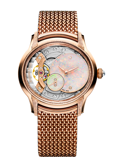 Audemars Piguet 77244OR.GG.1272OR.01 : Millenary Hand-wound Frosted White Gold / Opal / Bracelet