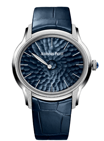 Audemars Piguet 77266BC.GG.A326CR.01 : Millenary Frosted Gold Philosophique White Gold / Blue