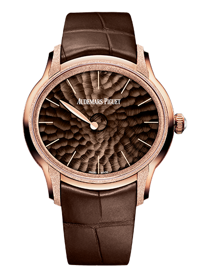 Audemars Piguet 77266OR.GG.A823CR.01 : Millenary Frosted Gold Philosophique Pink Gold / Brown