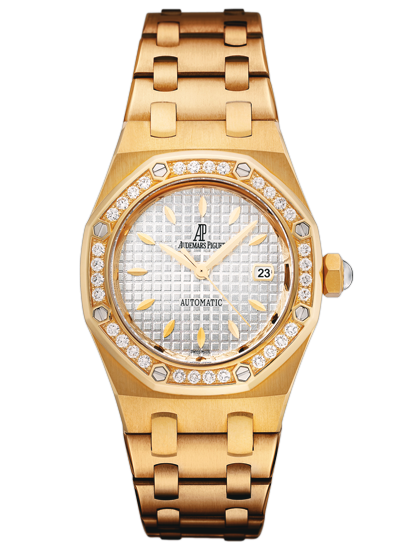 Audemars Piguet 77321BA.ZZ.1230BA.01 : Royal Oak Selfwinding 77321 Yellow Gold / Diamond / Silver / Bracelet