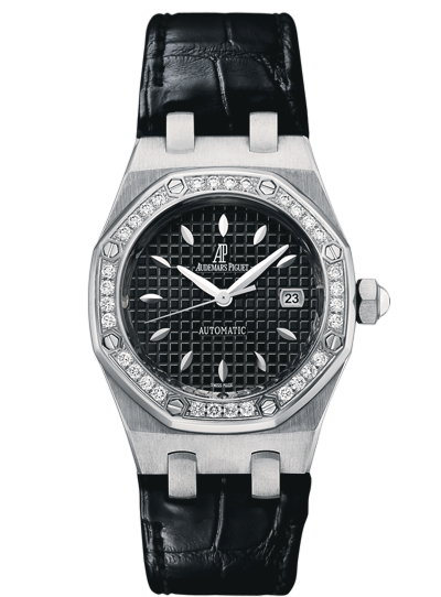 Audemars Piguet 77321ST.ZZ.D002CR.01 : Royal Oak Selfwinding 77321 Stainless Steel / Diamond / Black / Alligator