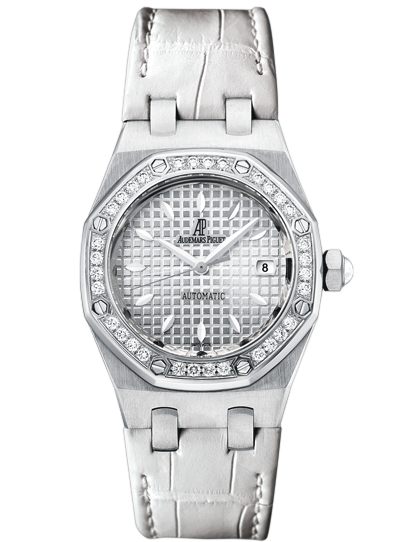Audemars Piguet 77321ST.ZZ.D012CR.01 : Royal Oak Selfwinding 77321 Stainless Steel / Diamond / Silver / Alligator