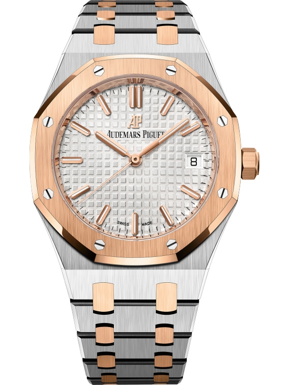 Audemars Piguet 77350SR.OO.1261SR.01 : Royal Oak Selfwinding 34 Stainless Steel / Red Gold / Silver / Bracelet