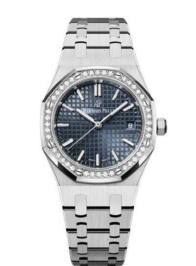 Audemars Piguet 77351ST.ZZ.1261ST.01 : Royal Oak Selfwinding 34 Stainless Steel / Diamond / Blue / Bracelet