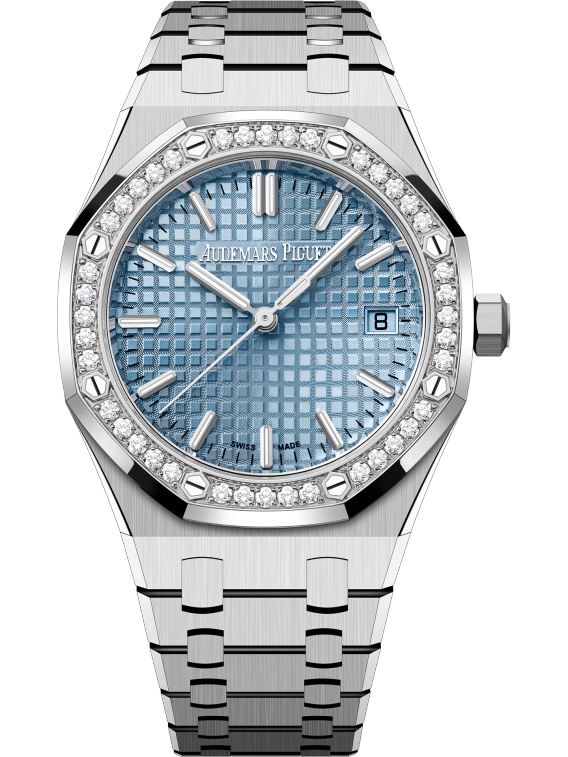 Audemars Piguet 77451ST.ZZ.1361ST.03 : Royal Oak Selfwinding 34 Stainless Steel - Diamond / Ice Blue
