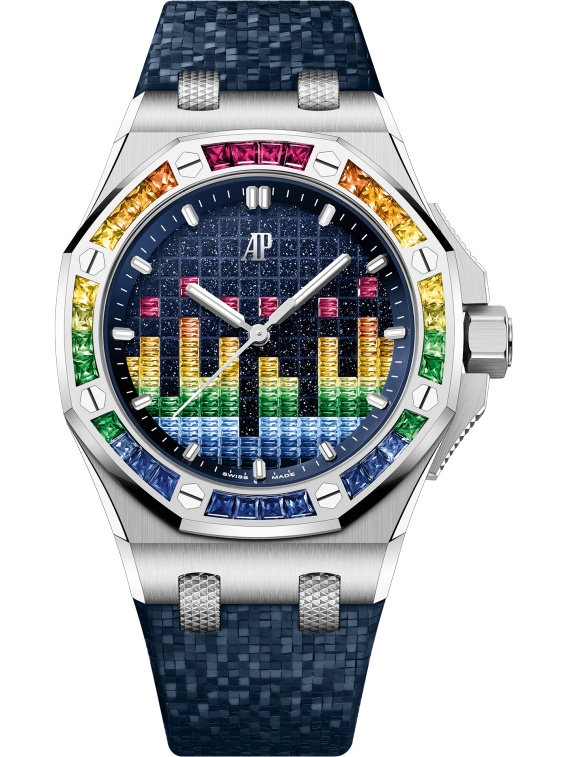 Audemars Piguet 77601BC.YY.D343CA.01 : Royal Oak Offshore Selfwinding Music Edition White Gold - Rainbow / Aventurine