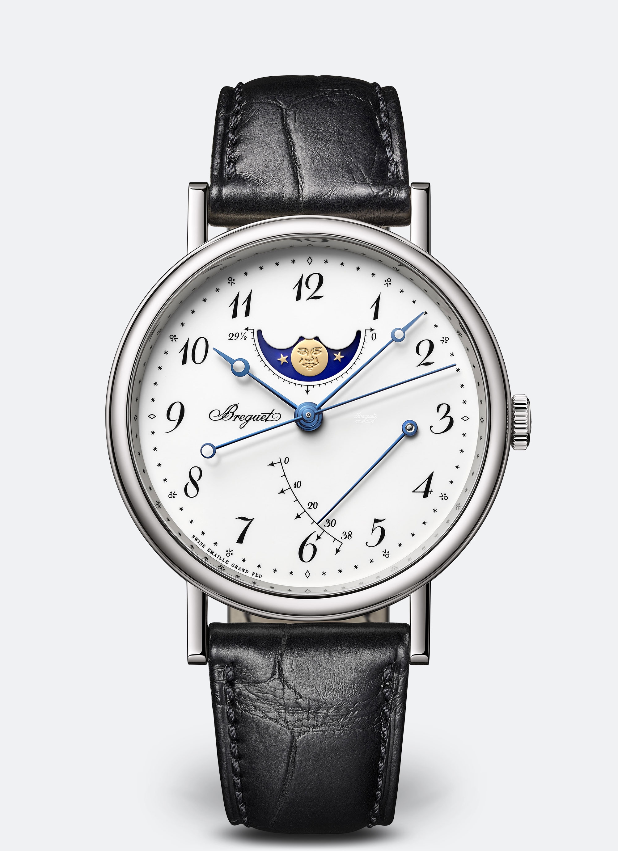 Breguet 7787BB/29/9V6 : Classique 7787 Moonphase White Gold / Grand Feu Enamel