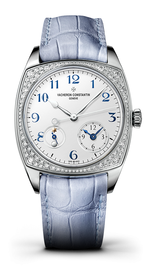 Vacheron Constantin 7805S/000G-B052 : Harmony Dual Time Small Model White Gold / Diamond / Blue Numerals