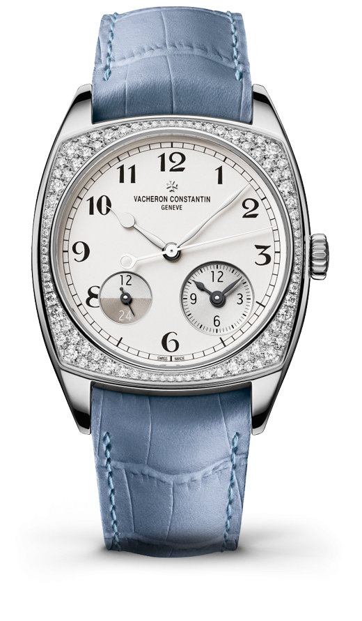 Vacheron Constantin 7805S/000G-B155 : Harmony Dual Time White Gold With Diamonds / Black Numerals