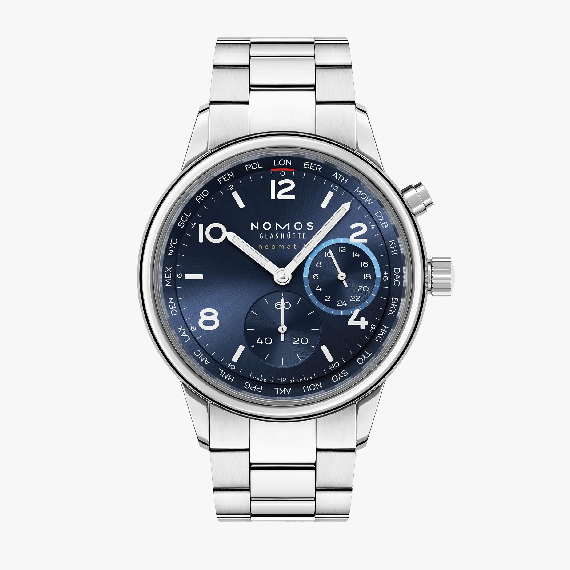 Nomos Glashütte 790.SB : Club Sport Neomatik Worldtimer Blue / Closed Case Back