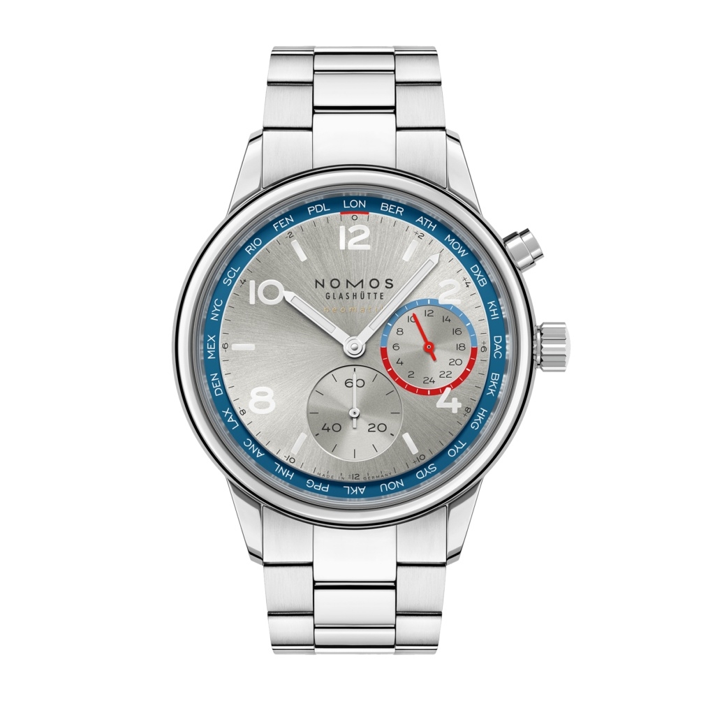 Nomos Glashütte 791 : Club Sport Neomatik Worldtimer Silver