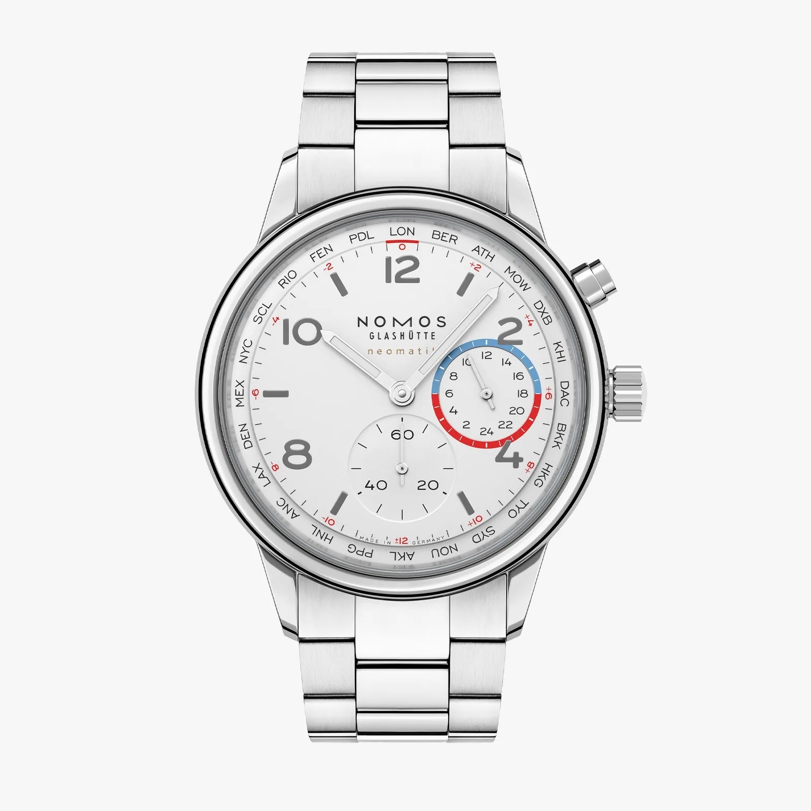 Nomos Glashütte 792 : Club Sport Neomatik Worldtimer White