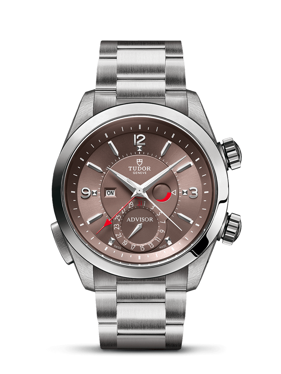 Tudor 79620TC-0005 : Heritage Advisor Stainless Steel / TItanium / Cognac / Bracelet
