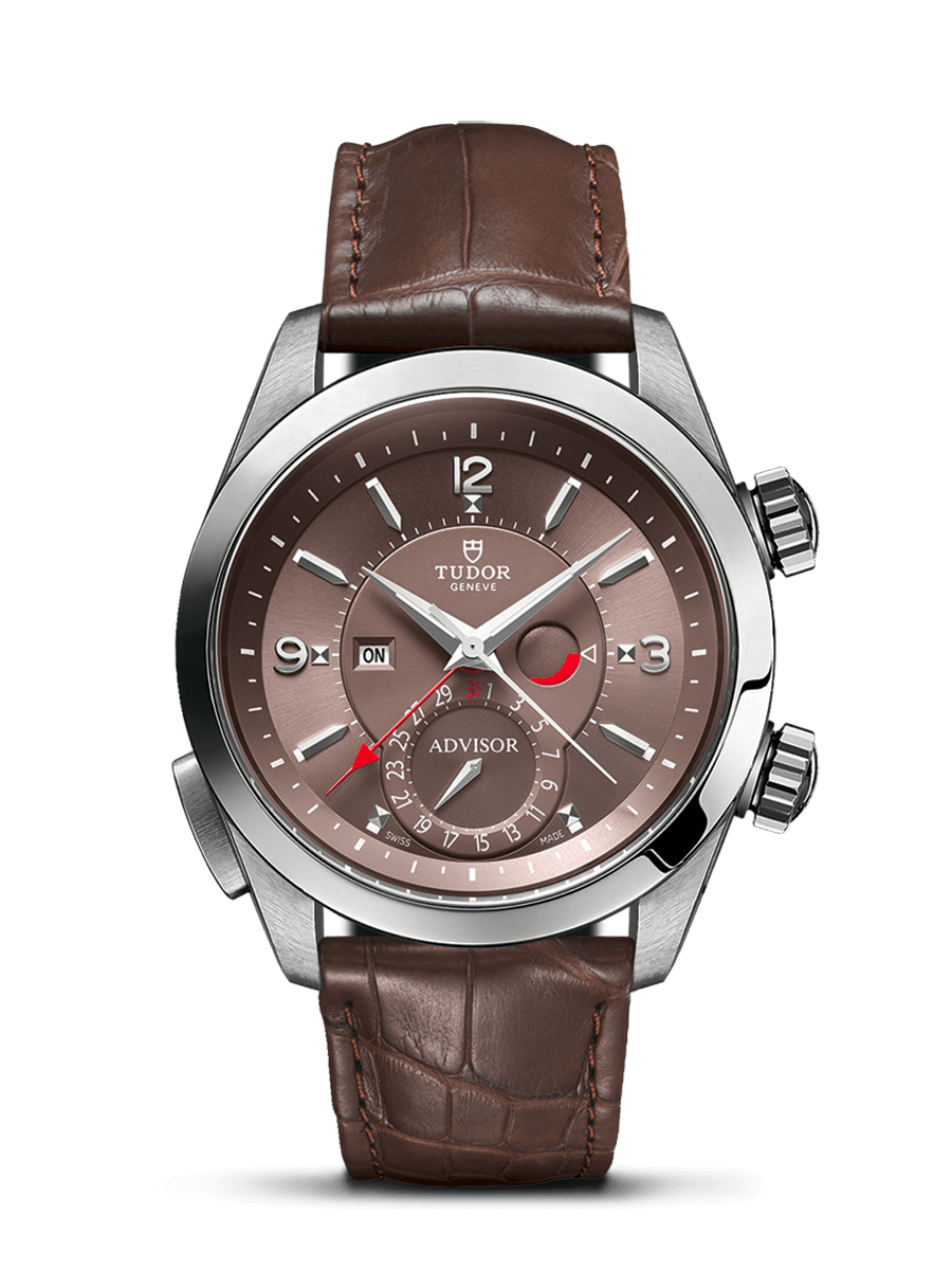 Tudor 79620TC-0006 : Heritage Advisor Stainless Steel / TItanium / Cognac / Alligator