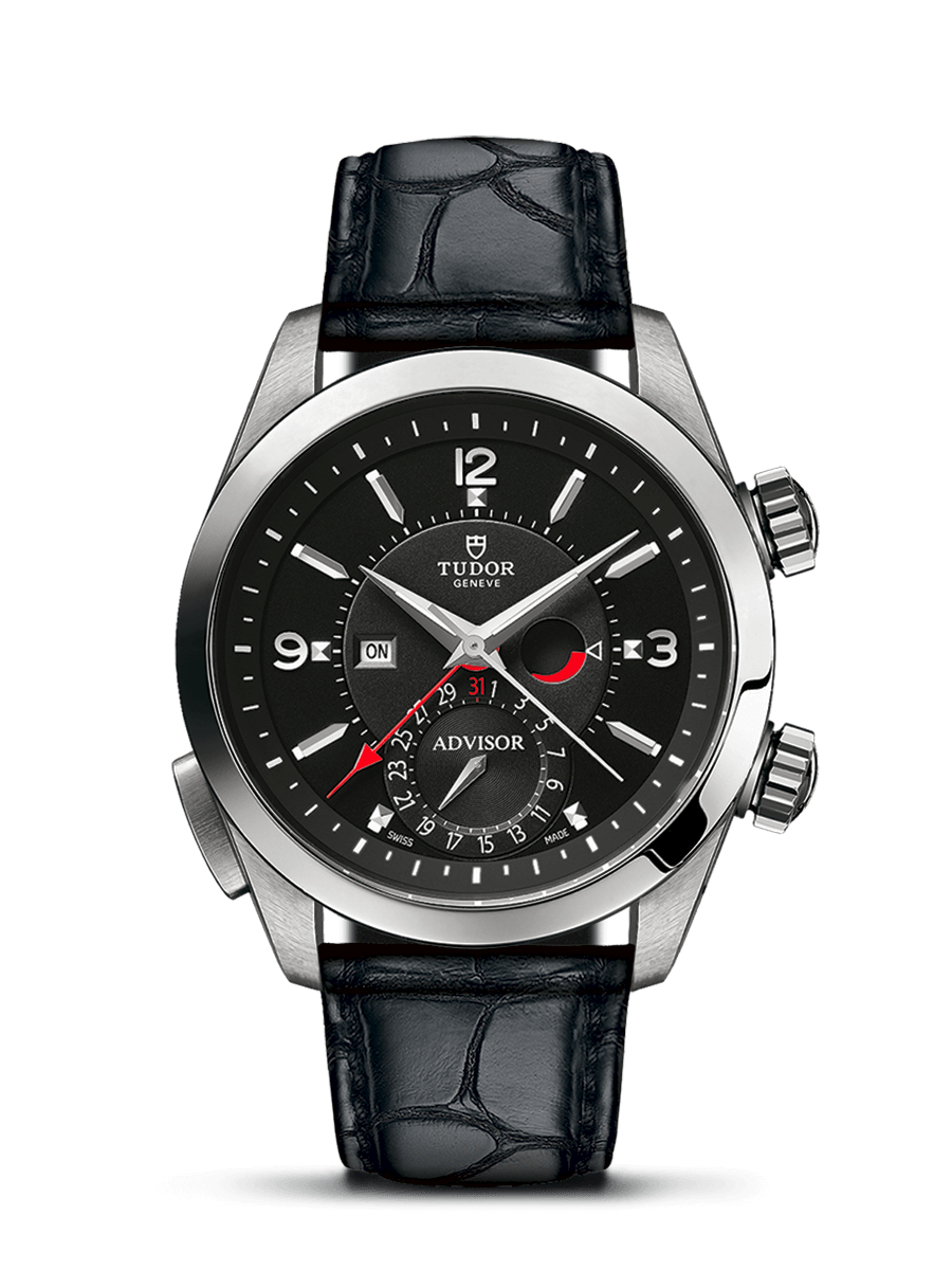 Tudor 79620TN-0006 : Heritage Advisor Stainless Steel / TItanium / Black / Alligator