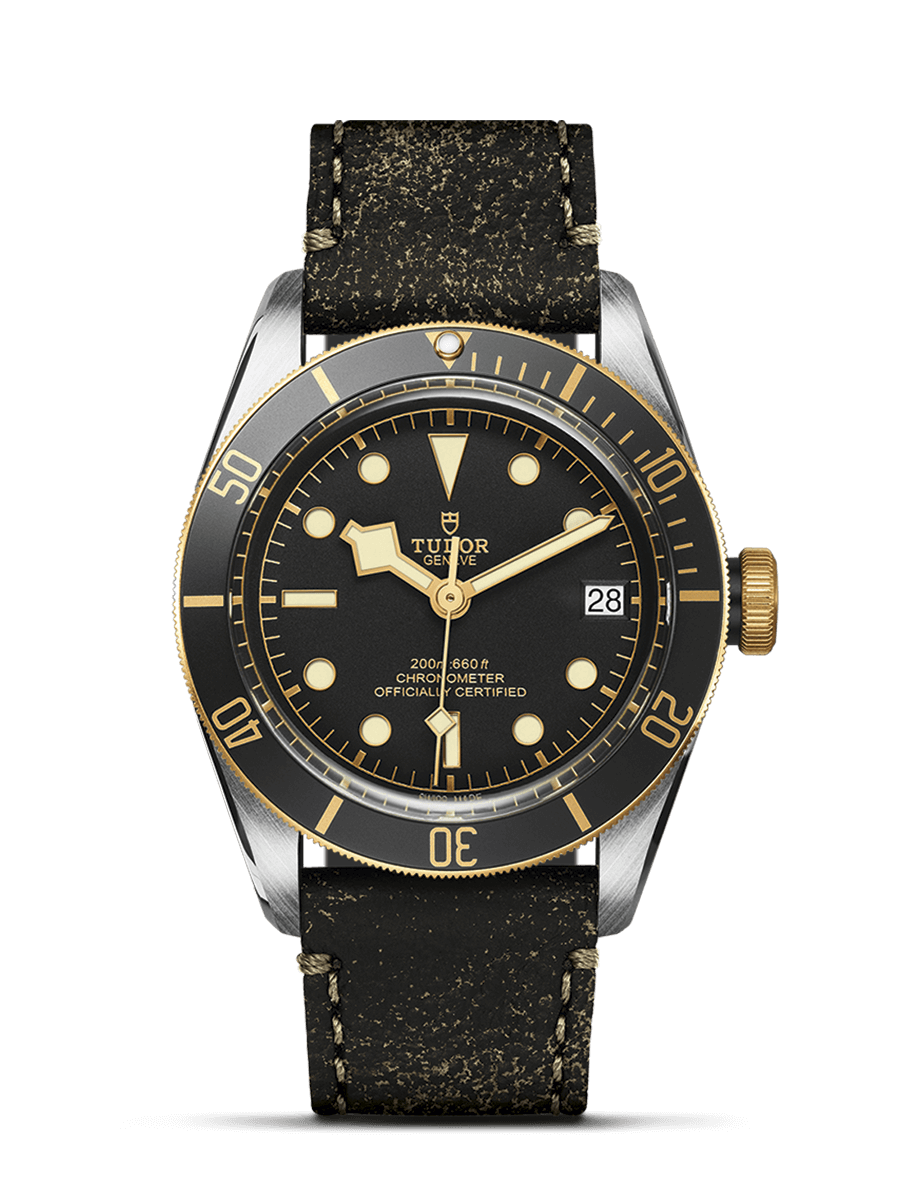 Tudor 79733N-0007 : Heritage Black Bay Black S&G / Stainless Steel / Yellow Gold / Black / Strap
