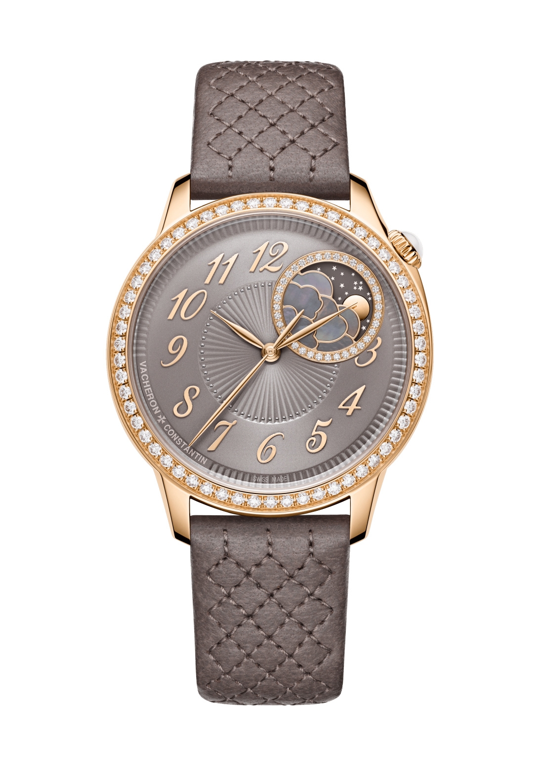 Vacheron Constantin 8005F/000R-B958 : Égérie Moonphase 37 Pink Gold - Diamond / Taupe