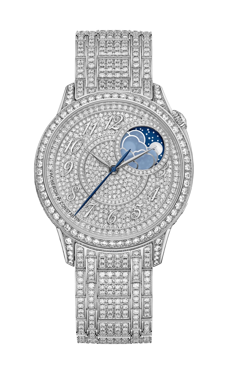Vacheron Constantin 8016F/126G-B499 : Égérie Moonphase 37 White Gold - Diamond / Diamond / Bracelet