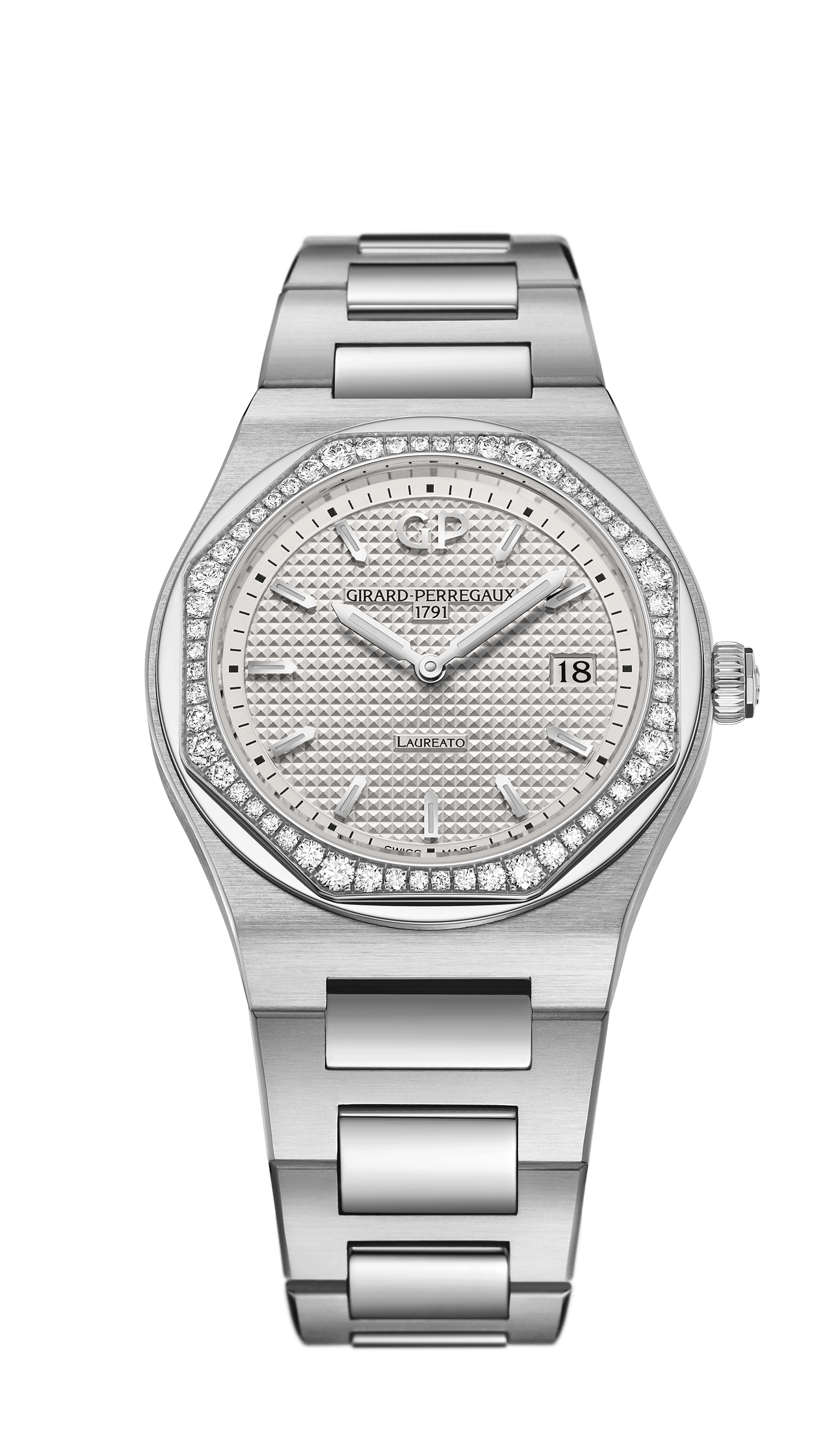 Girard-Perregaux 80189D11A131-11A : Laureato 34 Quartz Stainless Steel / Diamond / Silver