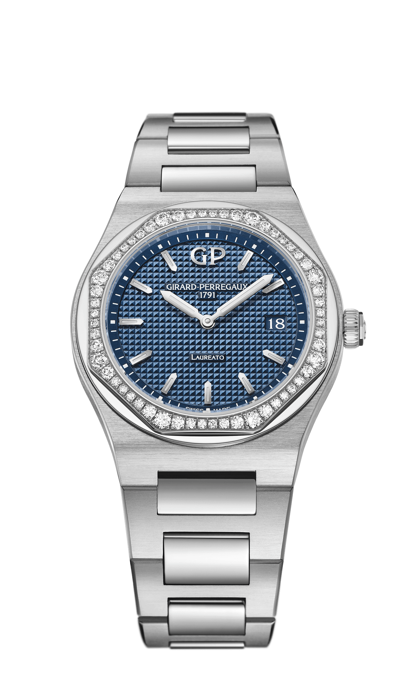Girard-Perregaux 80189D11A431-11A : Laureato 34 Quartz Stainless Steel / Diamond / Blue