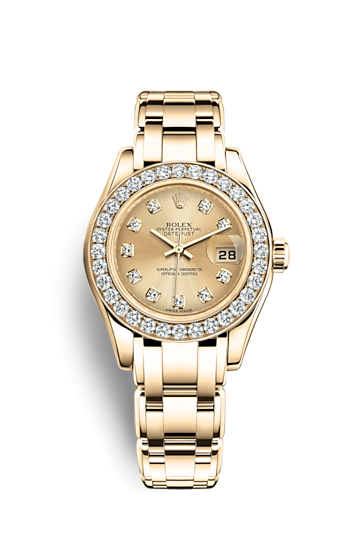 Rolex 80298-0071 : Datejust Pearlmaster 29 Yellow Gold Diamond / Champagne Diamond