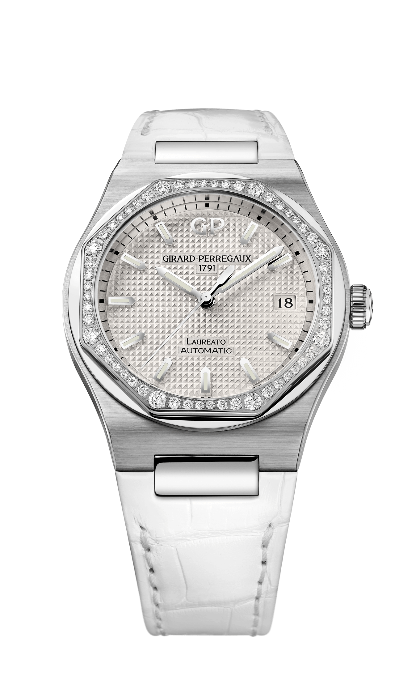 Girard-Perregaux 81005D11A131-BB6A : Laureato 38 Automatic Stainless Steel / Diamond / Silver / Alligator