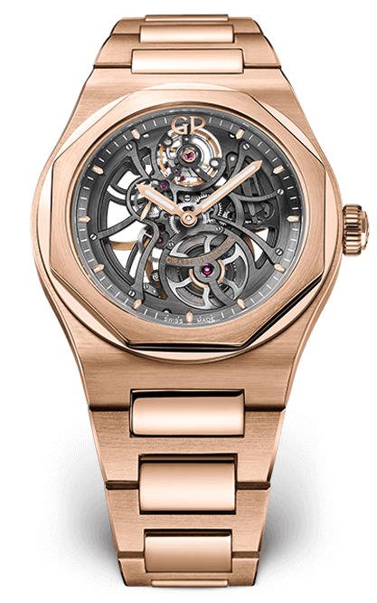 Girard-Perregaux 81015-52-002-52A : Laureato 42 Automatic Skeleton Pink Gold / Bracelet