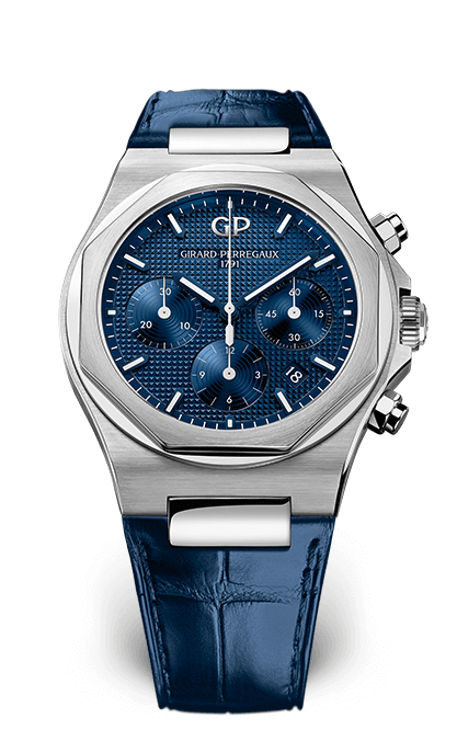 Girard-Perregaux 81020-11-431-BB4A : Laureato 42 Chronograph Stainless Steel / Blue / Alligator