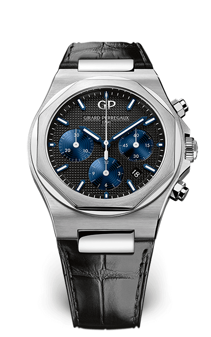Girard-Perregaux 81020-11-631-BB6A : Laureato 42 Chronograph Stainless Steel / Black / Alligator
