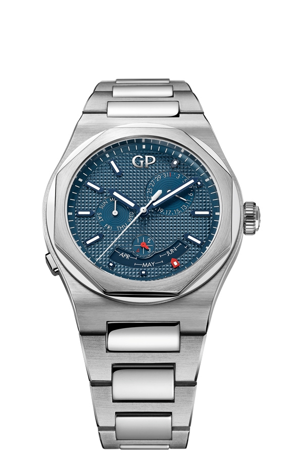 Girard-Perregaux 81035-11-431-11A : Laureato Perpetual Calendar Stainless Steel / Blue