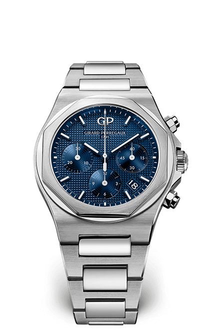 Girard-Perregaux 81040-11-431-11A : Laureato 38 Chronograph Stainless Steel / Blue / Bracelet