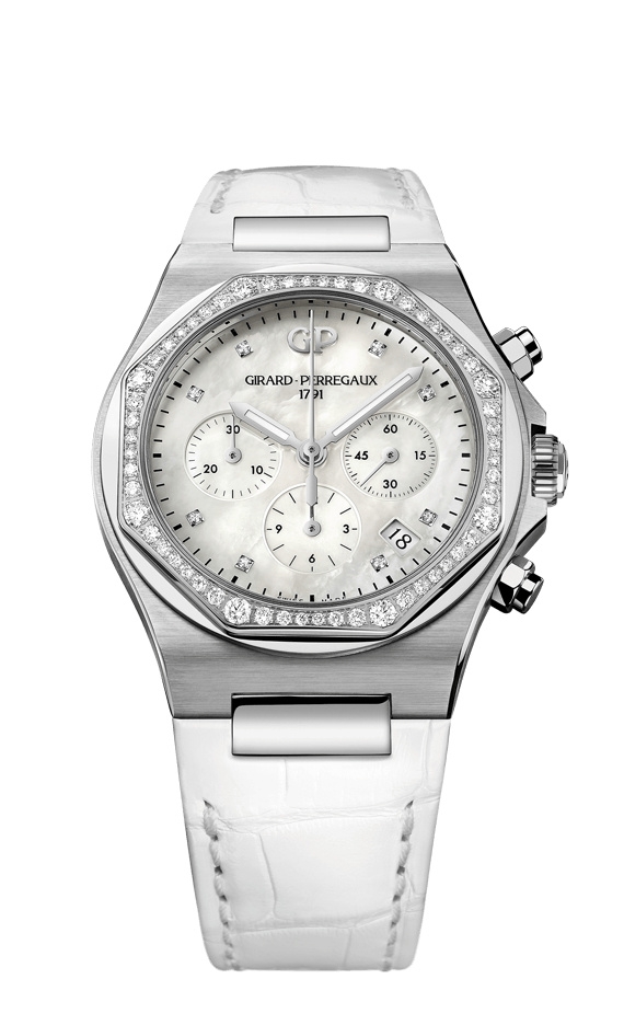 Girard-Perregaux 81040D11A771-BB7B : Laureato 38 Chronograph Stainless Steel / Diamond / MOP / Alligator