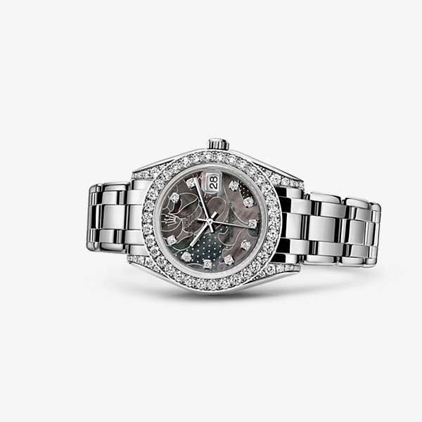 Rolex 81159-0011 : Datejust Pearlmaster 34 White Gold Diamond Shoulders Goldust Dream