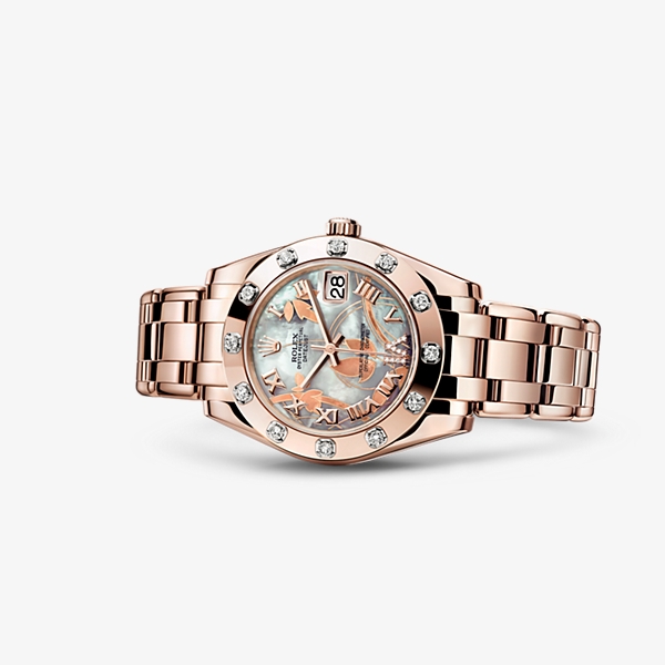 Rolex 81315-0011 : Datejust Pearlmaster 34 Everose 12 Diamond White Goldust Dream