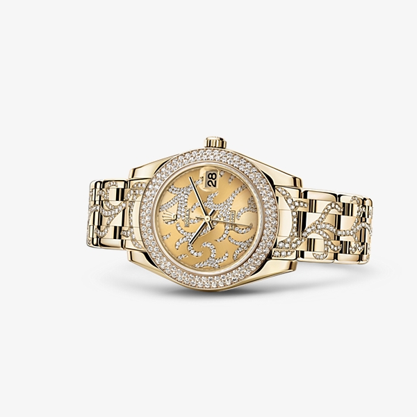 Rolex 81338-0093 : Datejust Pearlmaster 34 Yellow Gold Diamond Flammee