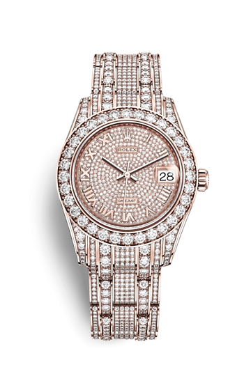 Rolex 81405rbr-0001 : Datejust Pearlmaster 34 Everose Diamond / Paved Roman