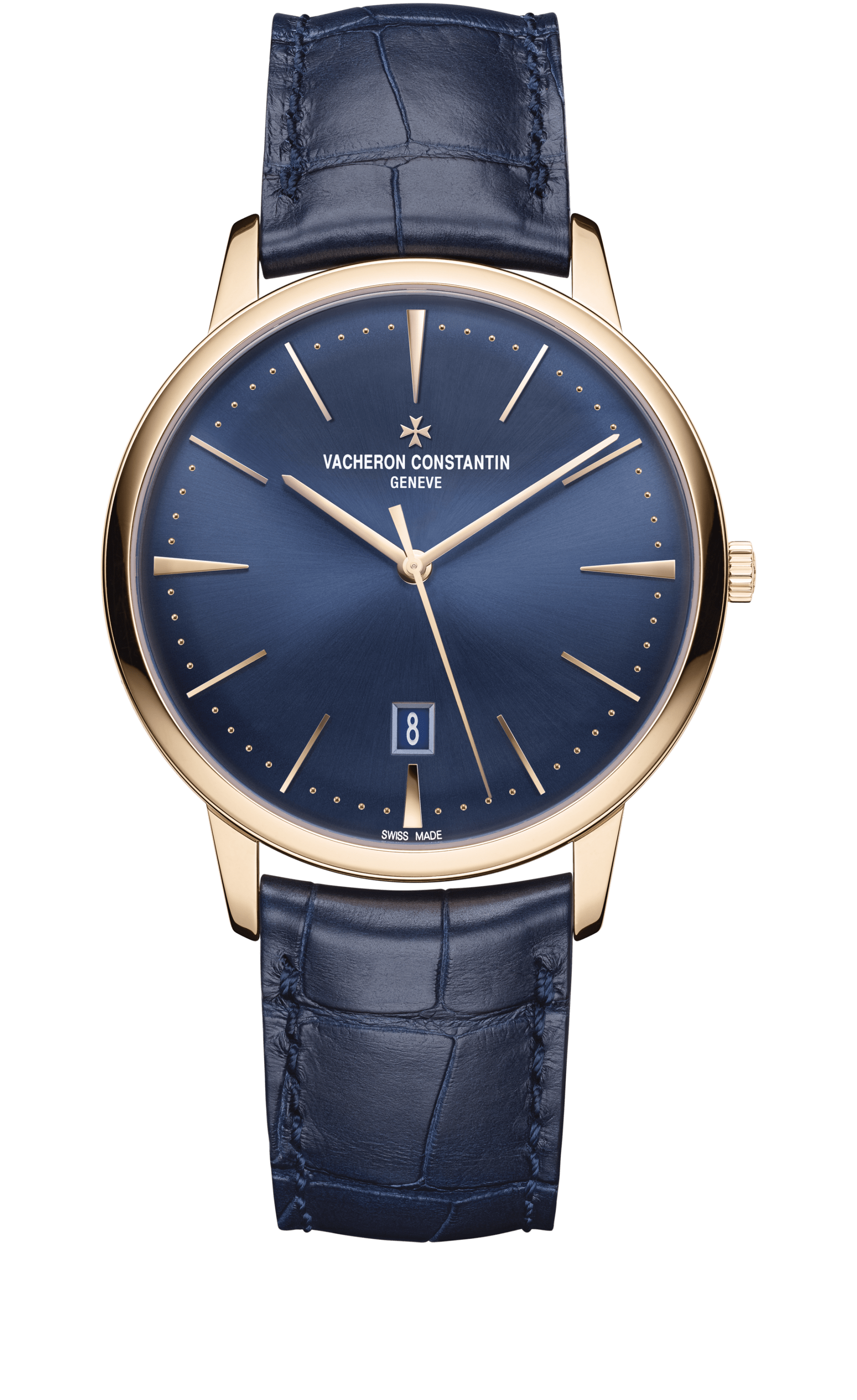 Vacheron Constantin 85180/000R-B515 : Patrimony Contemporaine Self-Winding Pink Gold / Blue