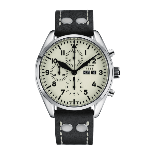 Laco 861892 : Chronographs Havanna  / Stainless Steel / Superluminova