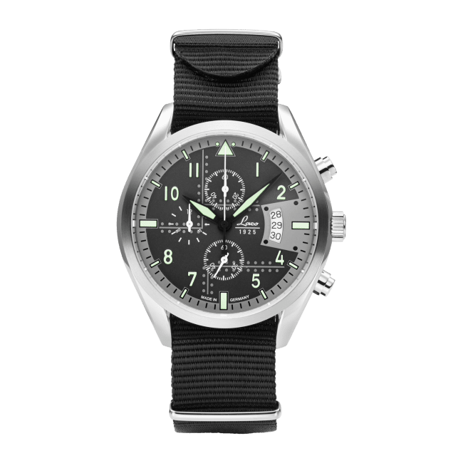 Laco 861917 : Chronographs Detroit / Stainless Steel / Black