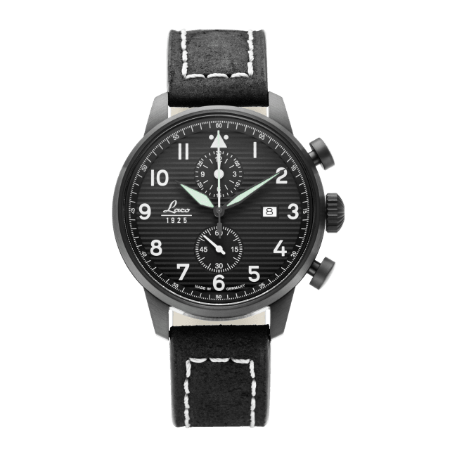 Laco 861975 : Pilot Watch Special Models Model Lausanne / Stainless Steel / Black