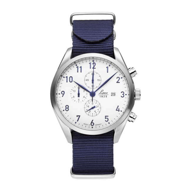 Laco 861989 : Chronographs Helgoland / Stainless Steel / White