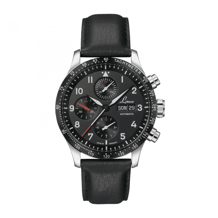 Laco 862089 : Chronographs Hockenheim / Stainless Steel / Black