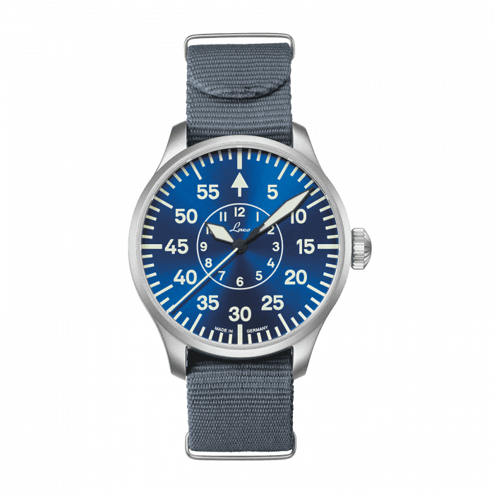 Laco 862101 : Pilot Watch Original Aachen Blaue Stunde Stainless Steel / Blue